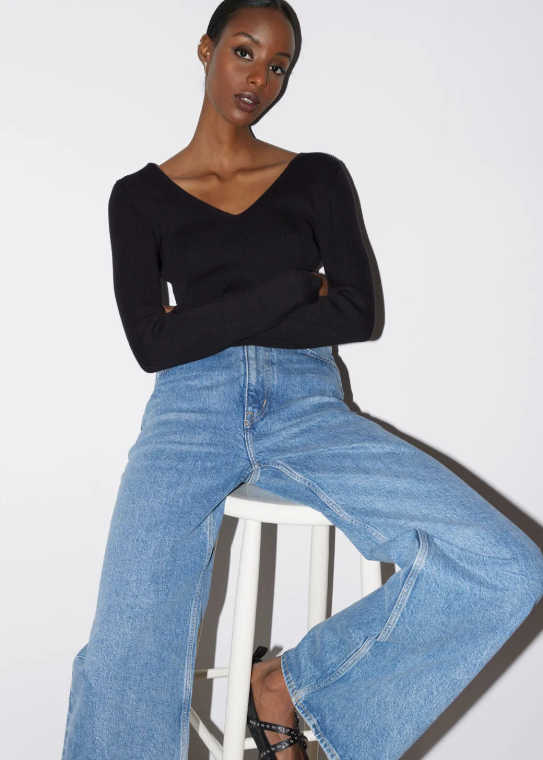 Fitted Rib-Knit Top