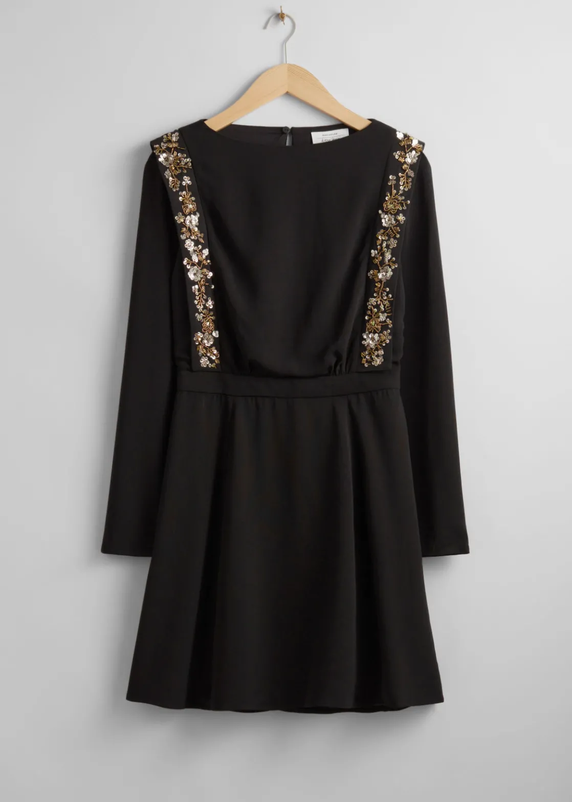 Sequin-Embroidered Mini Dress