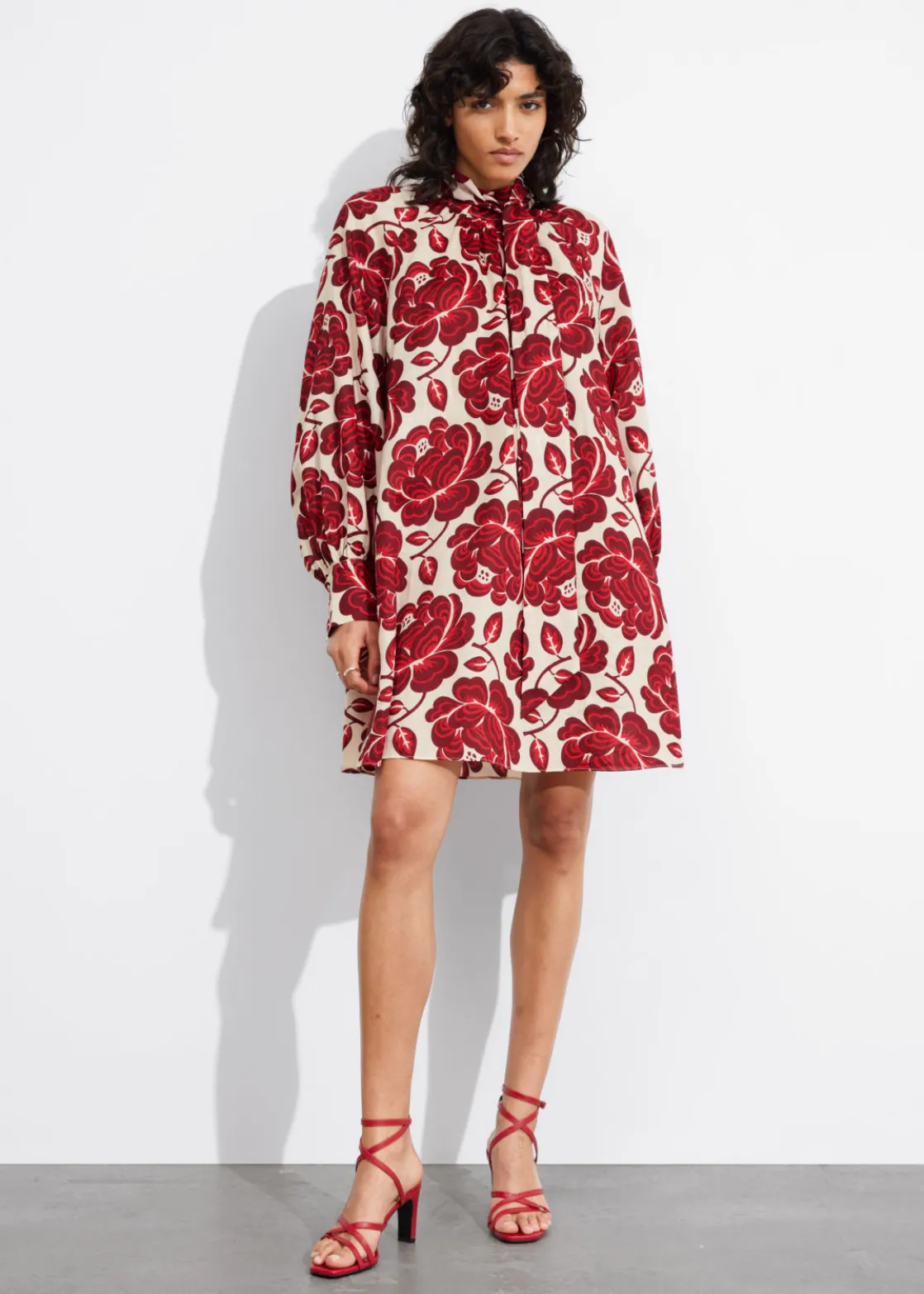 Tie-Neck Mini Dress