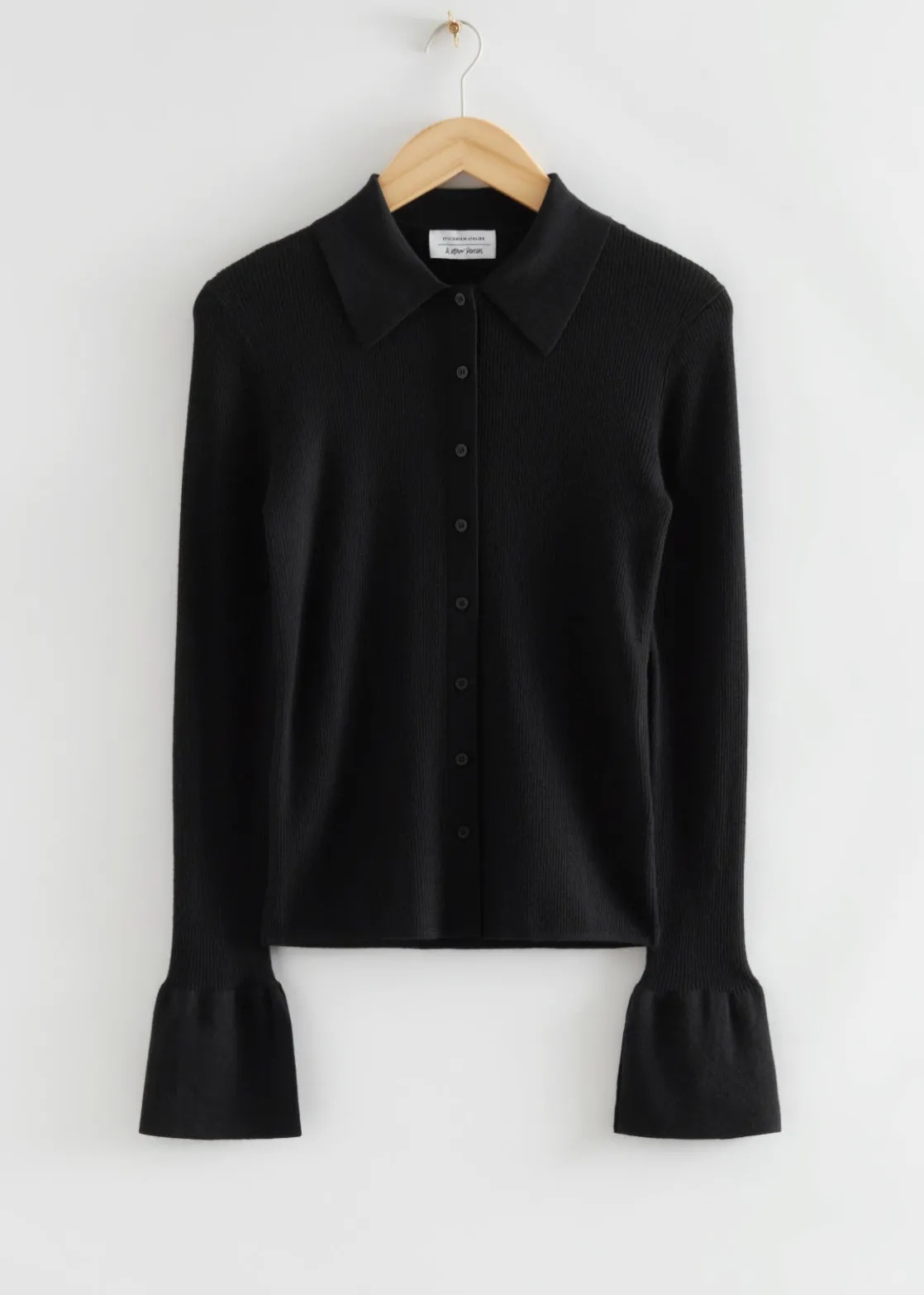 Fitted Ribbed Wool Shirt