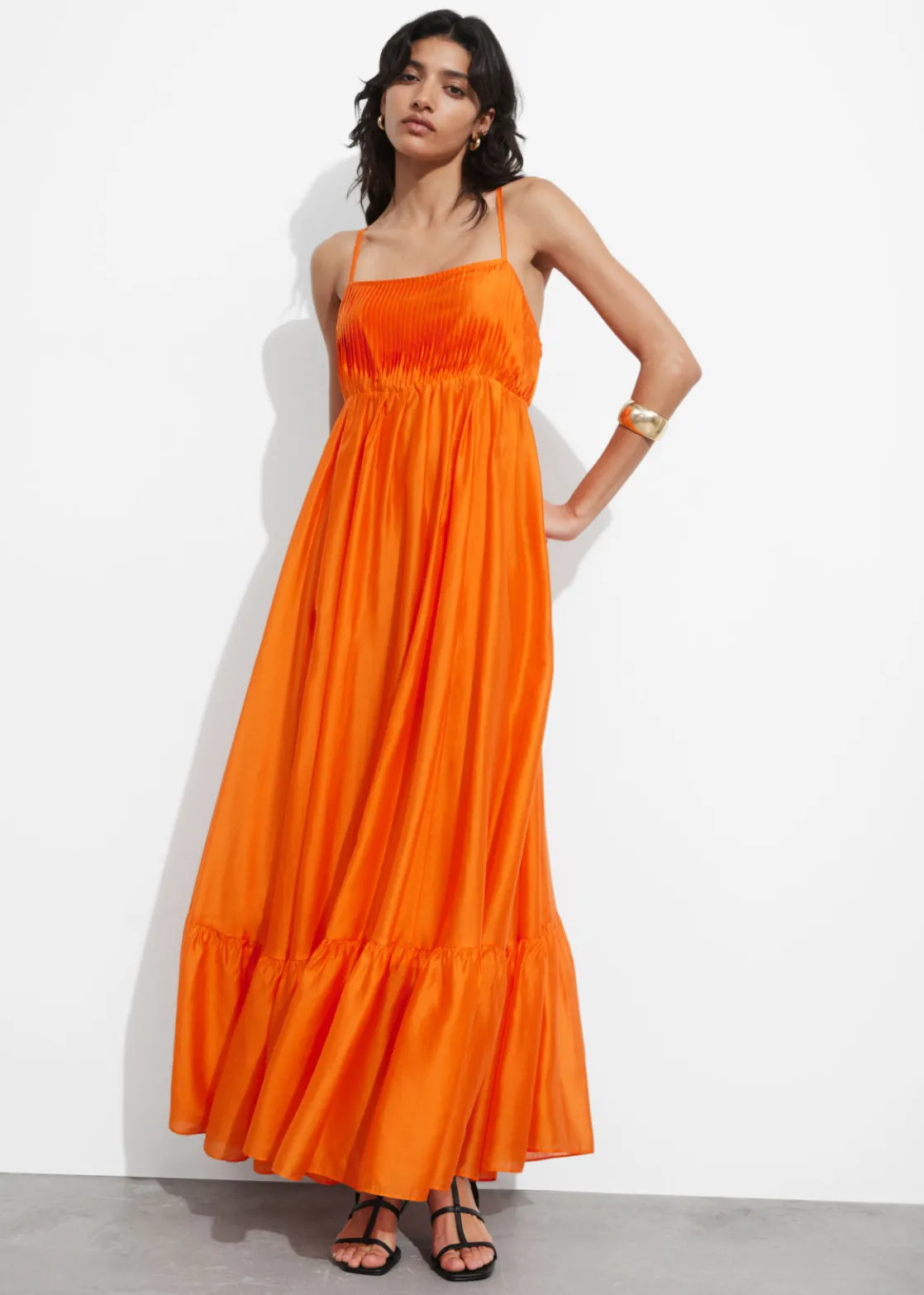 Strappy Tiered Midi Dress