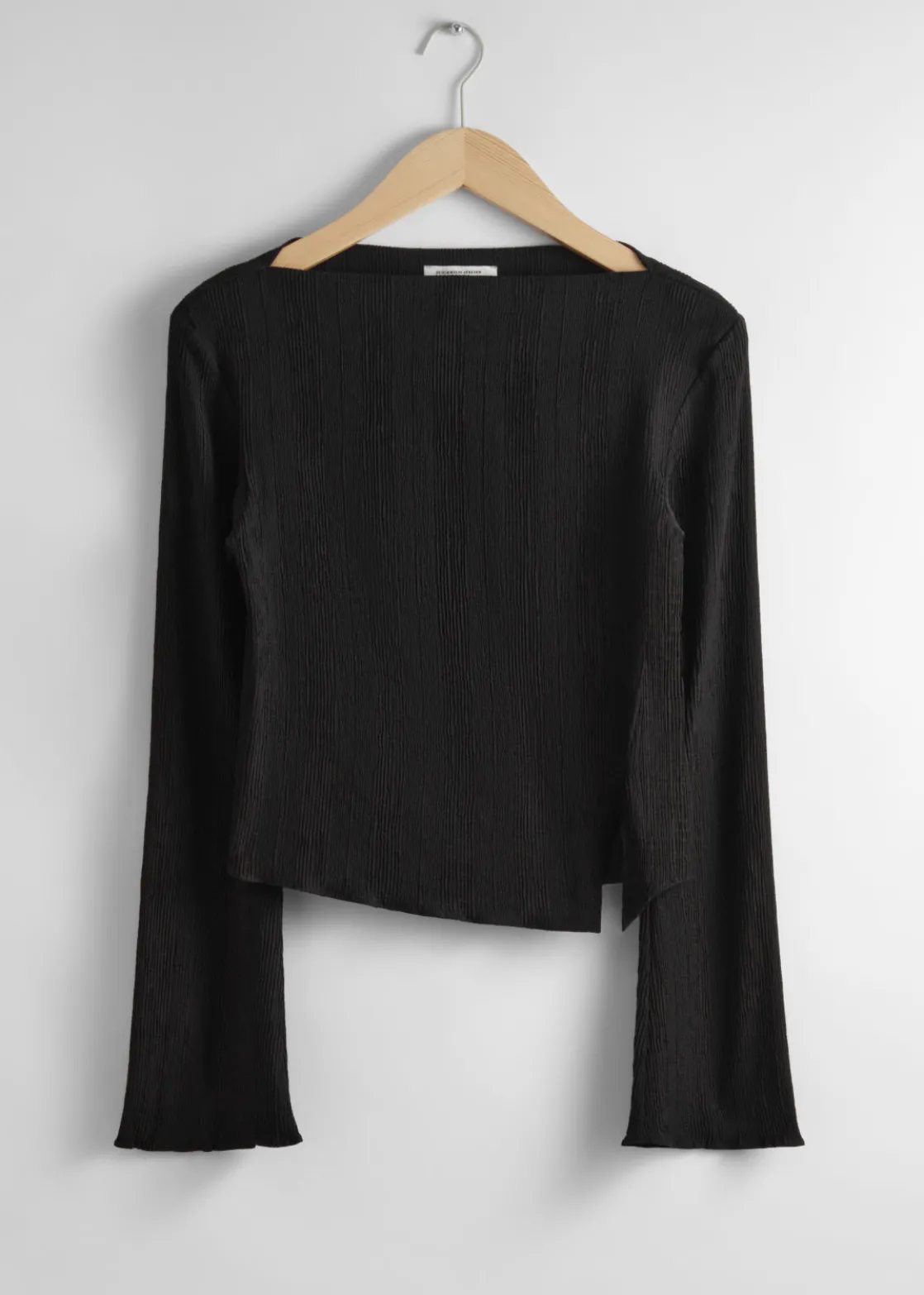 Cropped Asymmetric Frilled Top