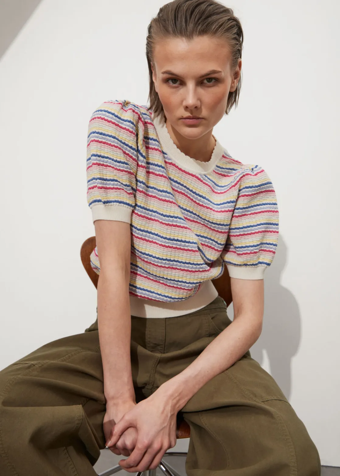 Scalloped Knit Top