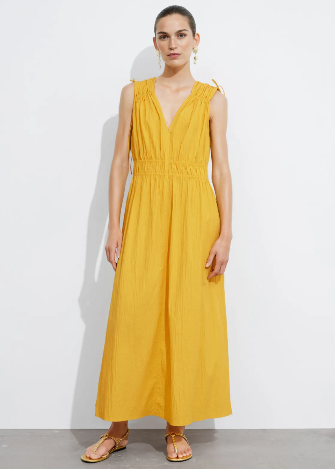 Tie-Detailed Midi Dress