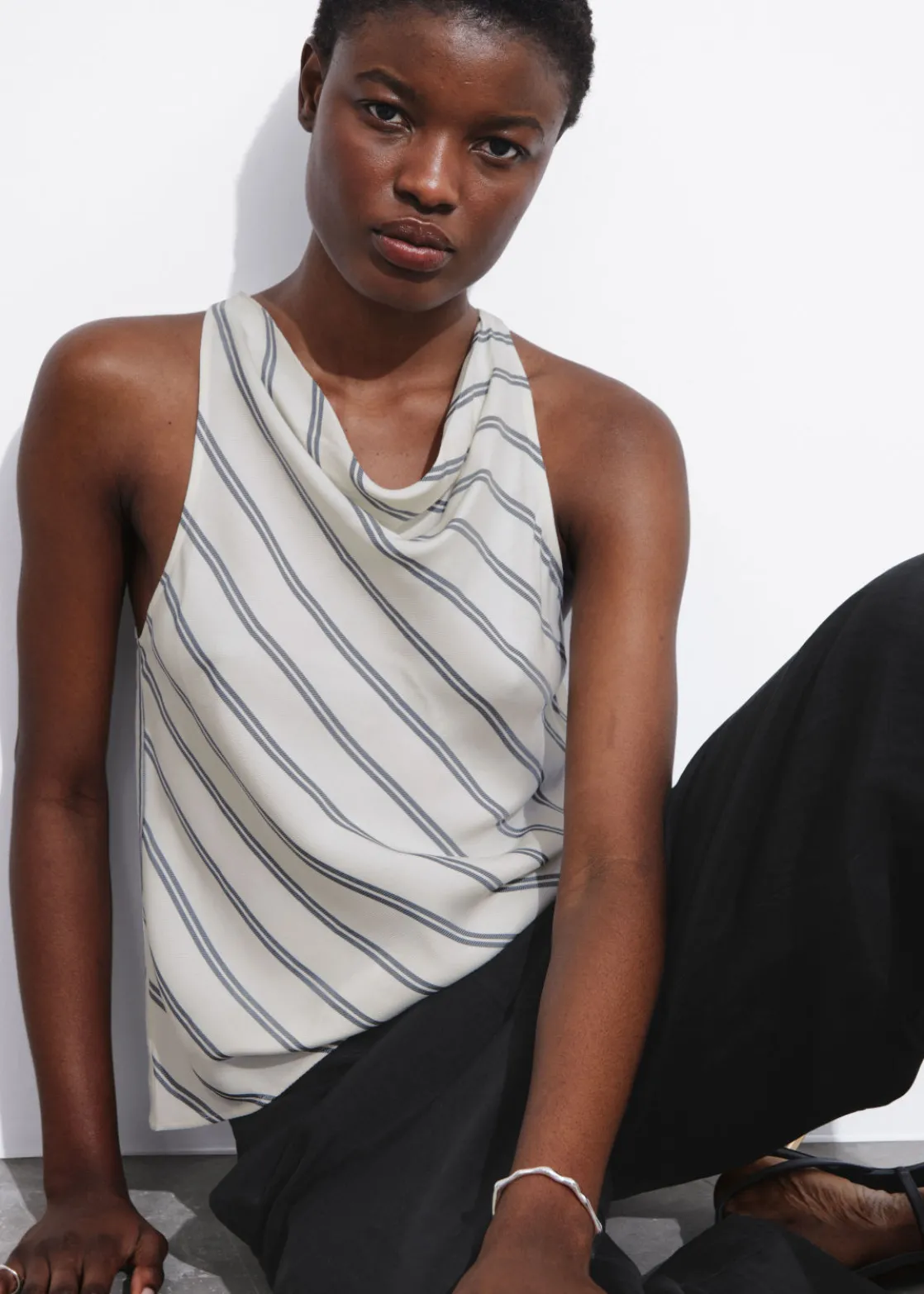 Slim-Fit Cowl Neck Top