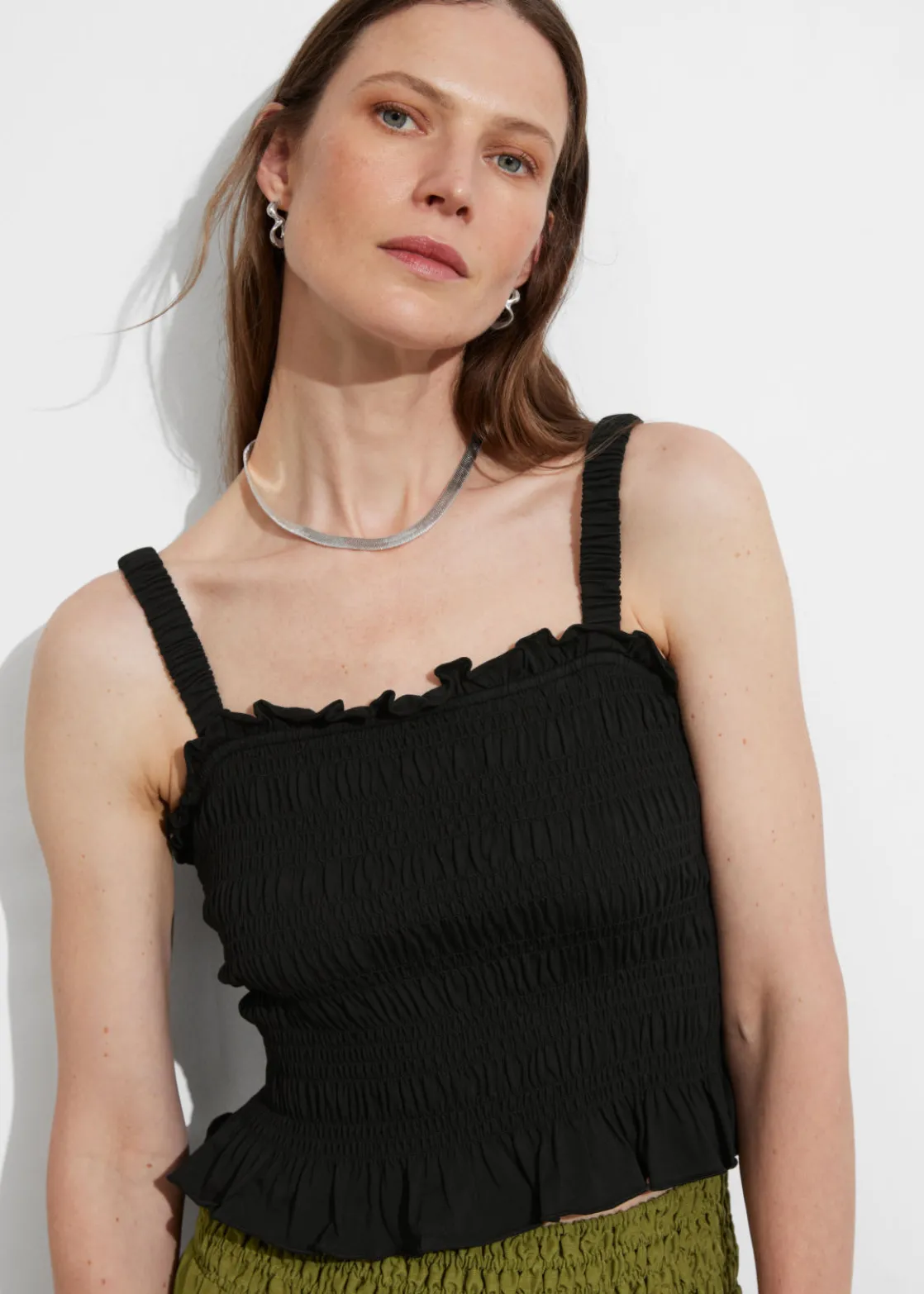 Smocked Peplum Top