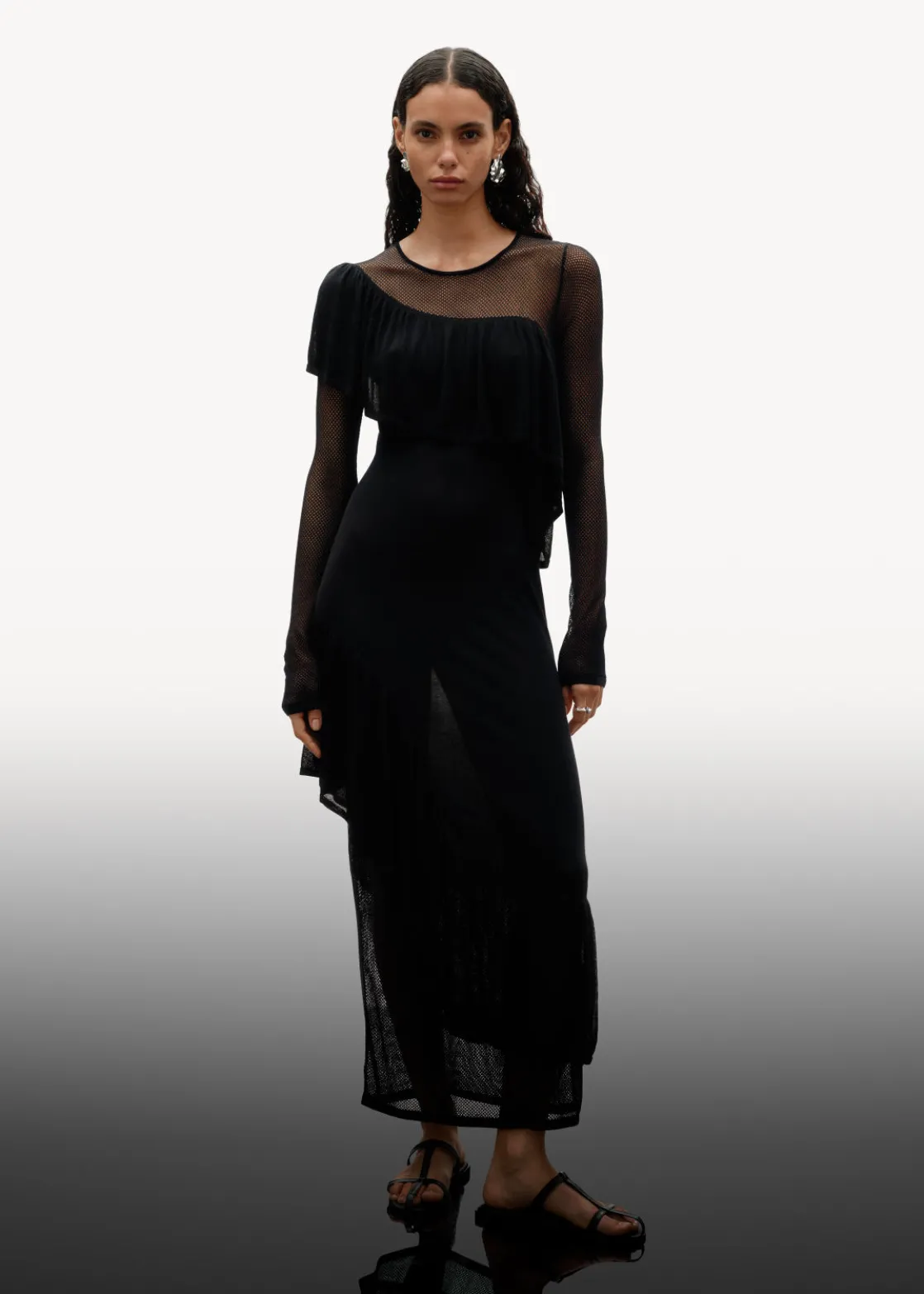 Layered Knit Midi Dress