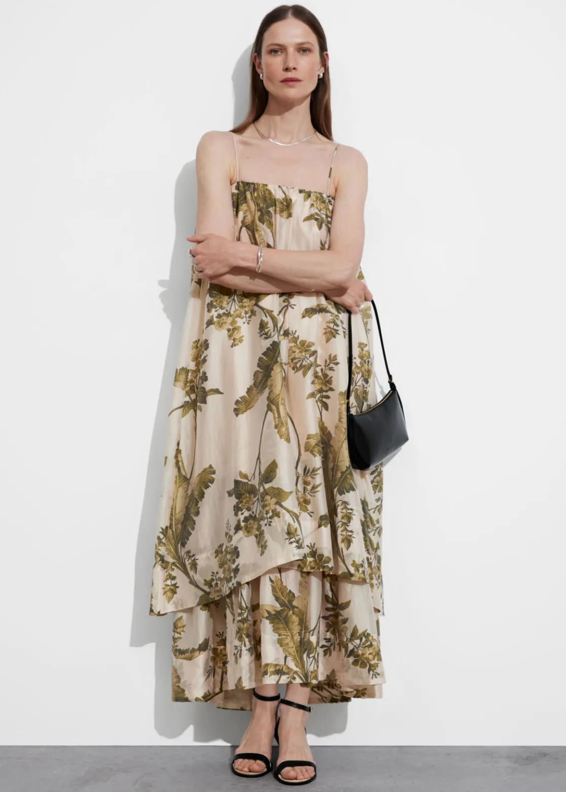 Layered Strappy Midi Dress