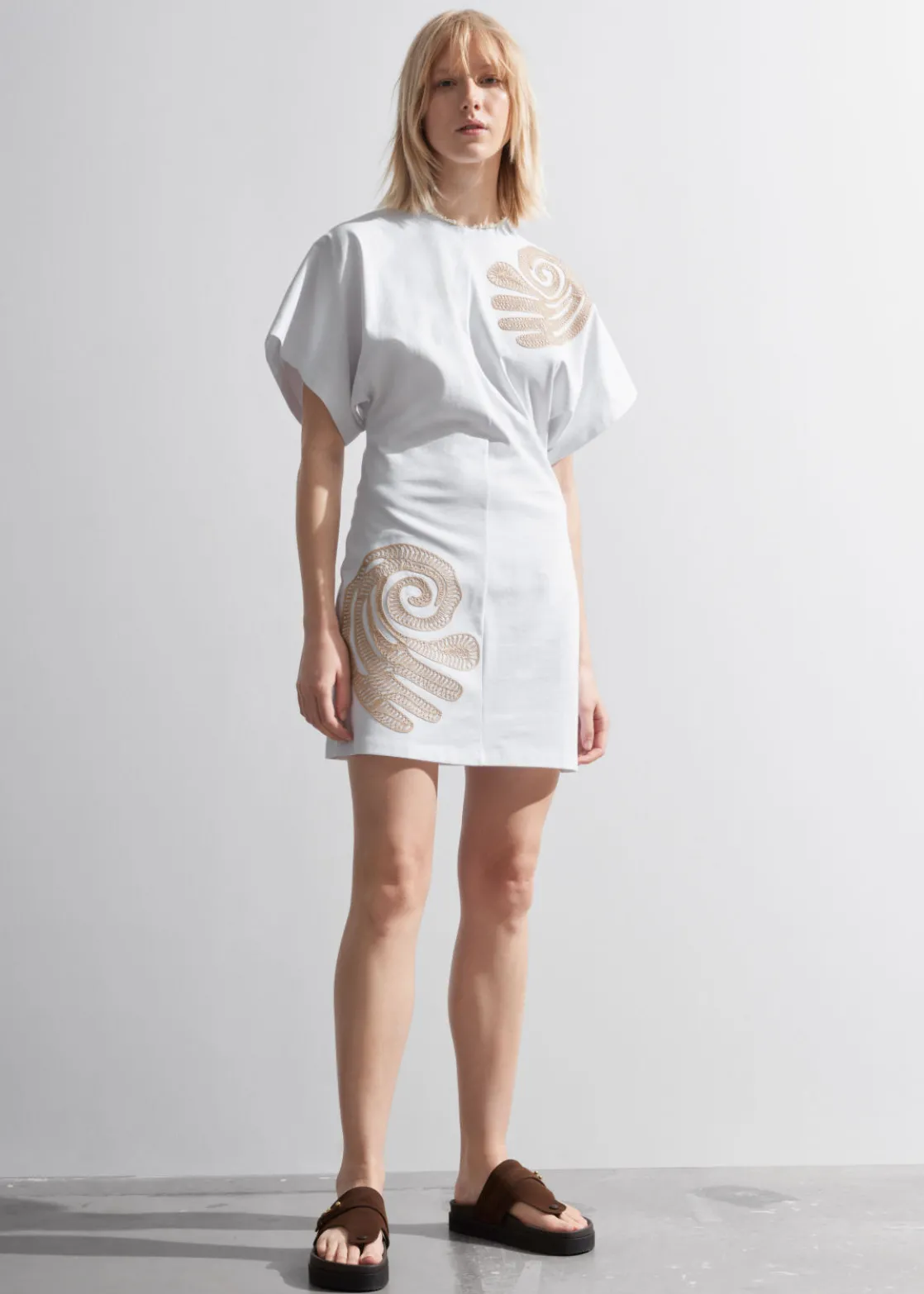 Embroidered T-Shirt Mini Dress