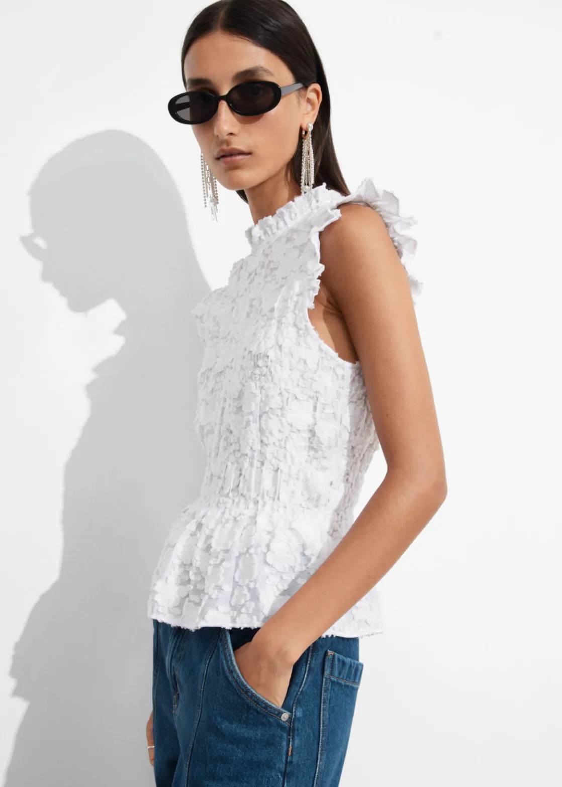 Smocked Peplum Top